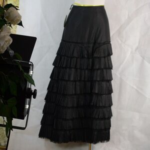 April Cornell pleated frill Layered Skirt SZ L NWT #B44